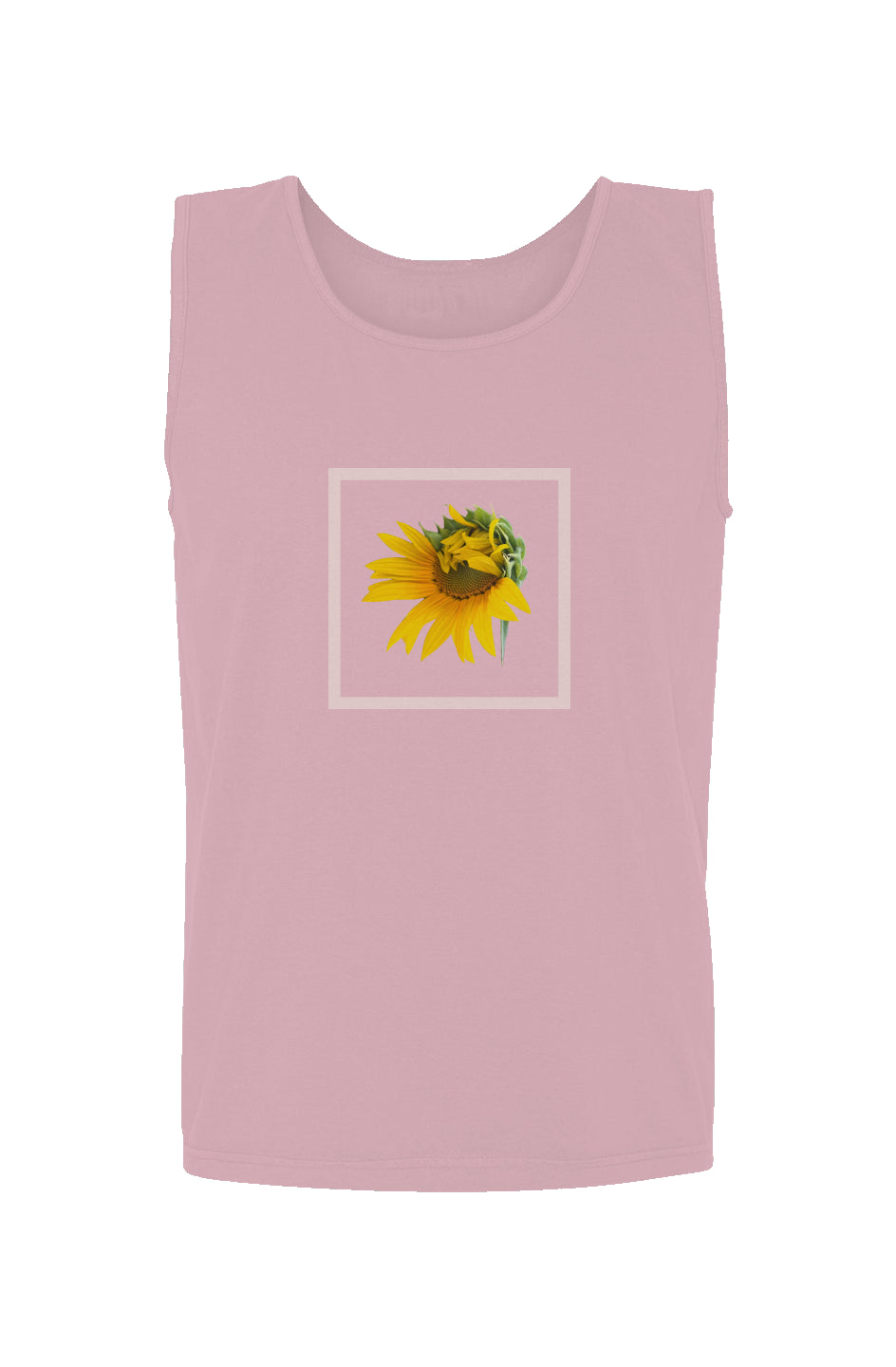 Blooming Sunflower Tank Top. Pink color.